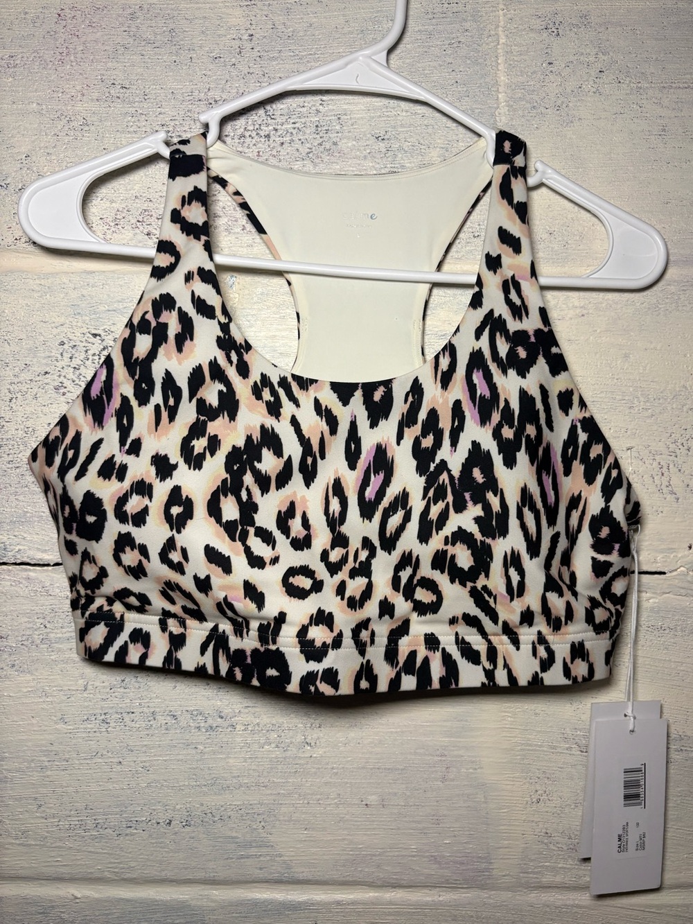 Johnny Was Calme Endurance Sports Bra Sz L Cheetah NWT